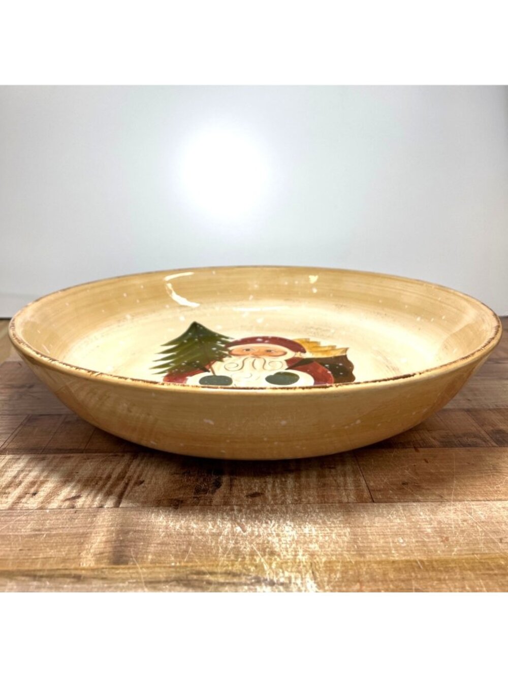 RARE Hand-Painted Santa Claus Ceramic Serving Bowl Christmas By Dario Farrucci